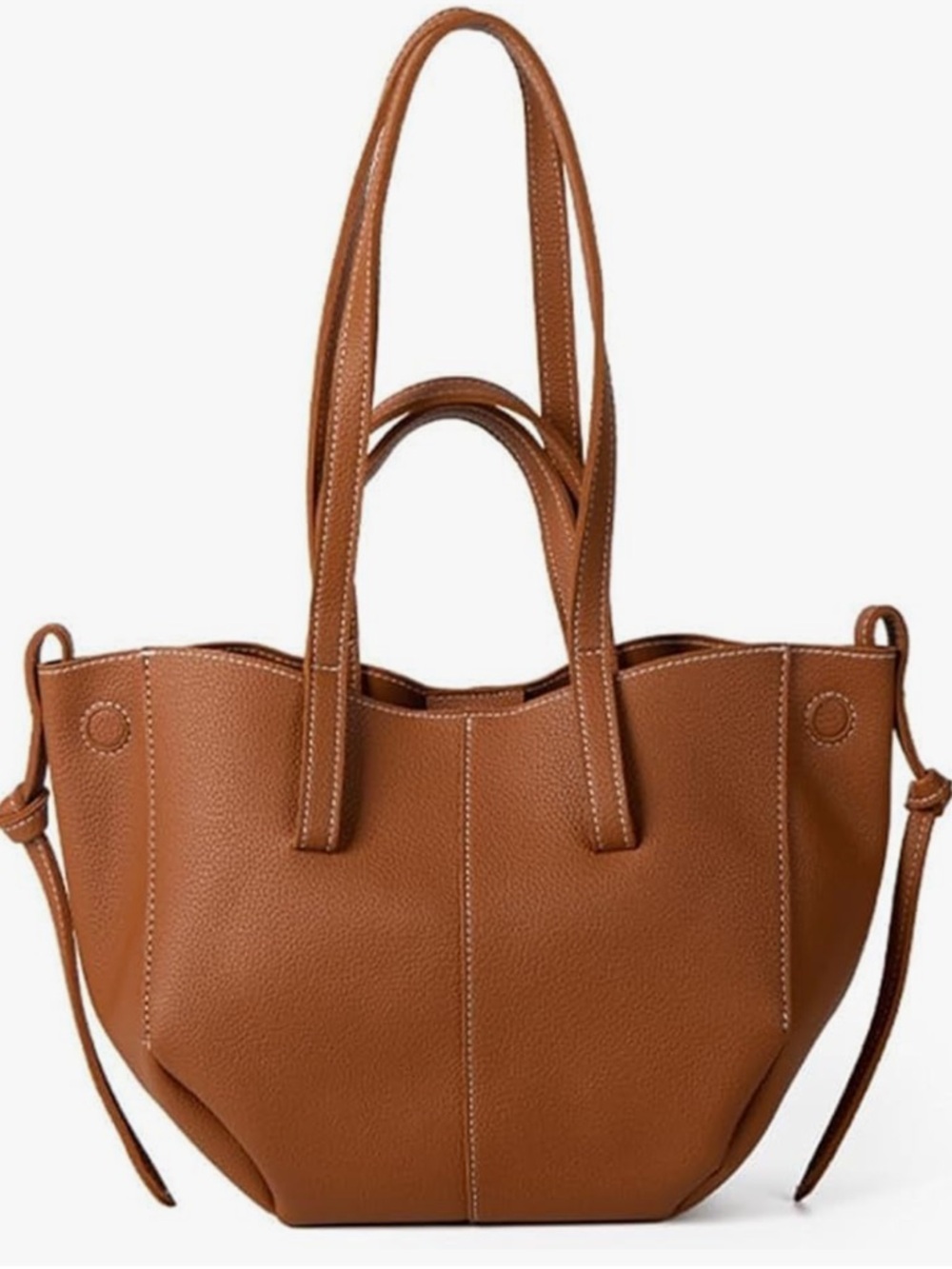 Classic Brown Leather Tote Handbag